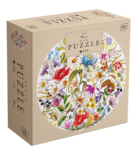 Puzzle 500: Round - Flowers 3 - Wild Meadow