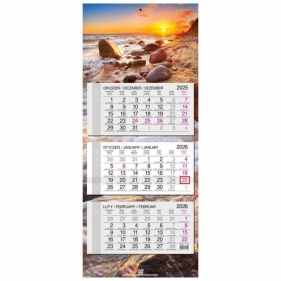 Kalendarz 2026 trójdzielny główka płaska Bałtyk