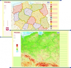 Polska mapa ścienna dwustronna fizyczno-administracyjna 1:1 800 000