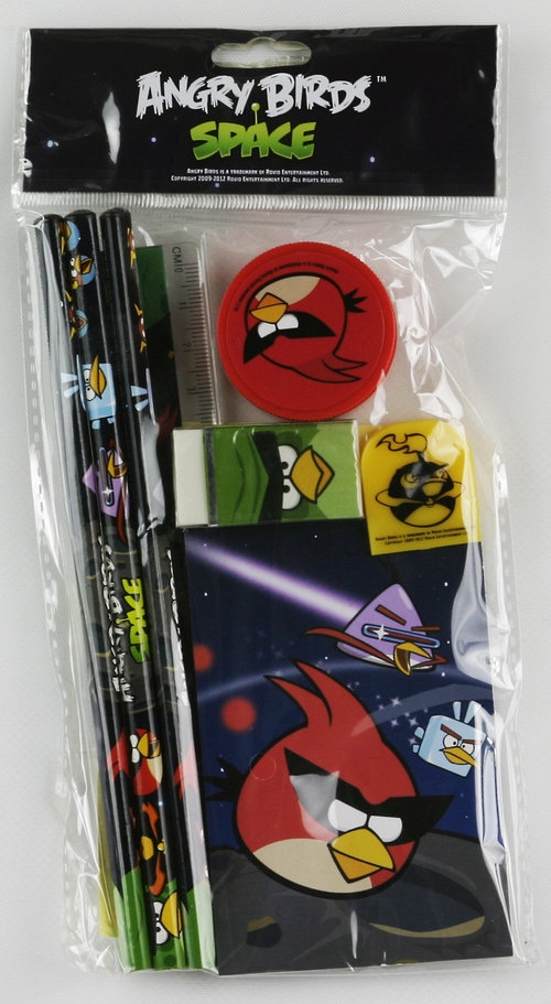 Zestaw szkolny 8 elementów Angry Birds Space + naklejki