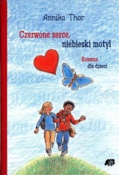 Czerwone serce niebieski motyl
