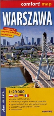 Comfort!map Warszawa 1:29 000 plan laminat 2015