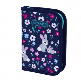 Astrabag. Piórnik pojedynczy jednoklapkowy z wyposażeniem - Baby Bunny (AC11)