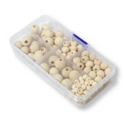 Zestaw koralików drewnianych 150 elementów