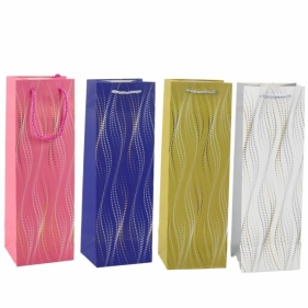 Torebka prezentowa na butelkę 35x12x9 MIX