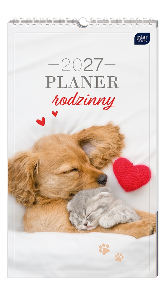 Kalendarz planner rodzinny 25x43cm - Zwierzaki