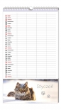 Kalendarz planner rodzinny 25x43cm - Zwierzaki
