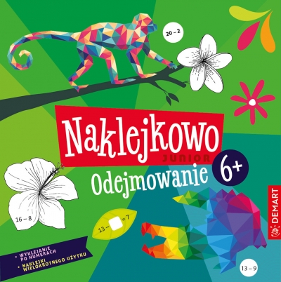 <img src='https://webimage.pl/pics/249/9/d9788379129249.jpg' style='height:440px' /> Naklejkowo Junior 6+. Odejmowanie