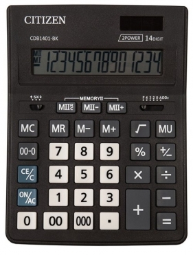 Kalkulator biurowy Citizen 14-cyfrowy czarny (CDB1401-BK)