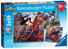 Ravensburger, Puzzle 3x49: Spiderman w akcji (8025)