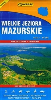 Wielkie Jeziora Mazurskie mapa turystyczna
