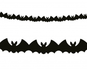 Girlanda papierowa czarna 10.5 x 25 x 300 cm - Nietoperze