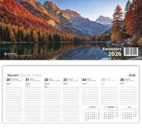 Kalendarz 2026 biurkowy poziomy mix
