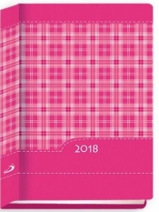 Terminarz 2018 - B7 Kolorowy - kratka różowa