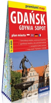 Premium! map Gdańsk, Gdynia, Sopot 1:26 000 - Opracowanie zbiorowe