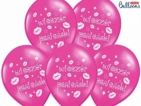 Balon gumowy Partydeco 30 cm, Wieczór Panieński różowy ciemny (SB14M-240-006-6)