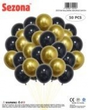 Balony czarno-złote 50szt
