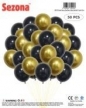Balony czarno-złote 50szt