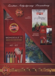 Zestaw artystyczny prezentowy kredki akwarelowe Mondeluz 24 kolory i blok PopDraw