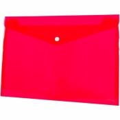 Teczka/koperta plastikowa na guzik Tetis A4 - czerwona (BT611-C)