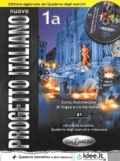 Nuovo Progetto Italiano 1A Podręcznik + ćwiczenia (w jednym tomie) + płyta DVD + płyta CD - Magnelli Sandro, Marin Telis