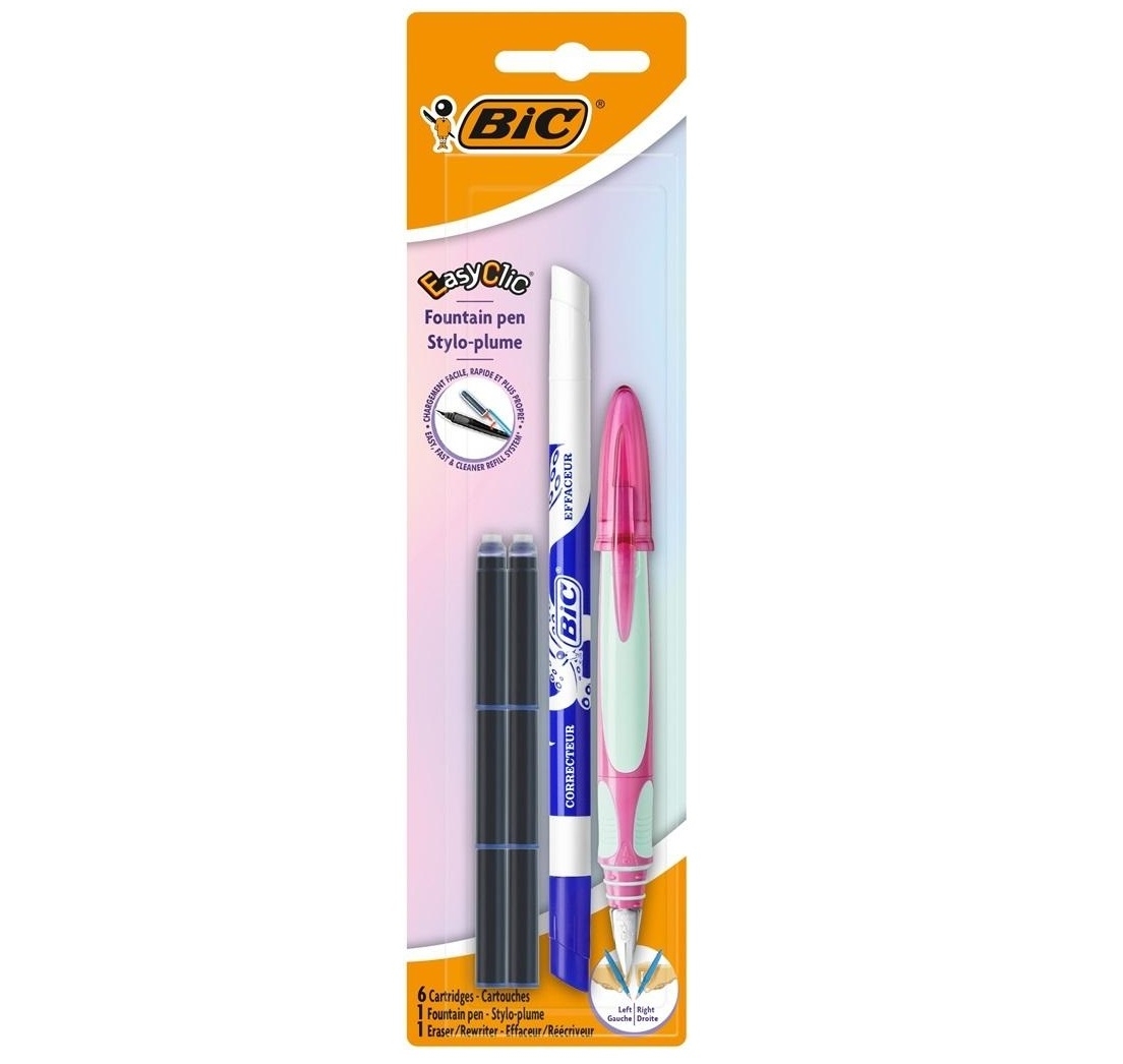 Pióro Easy Clic + wkłady + wymazywacz BIC