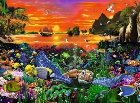 Ravensburger, Puzzle 500: Morski świat (12000225)