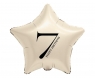 Balon foliowy Gwiazda kremowa cyfra 7 44cm