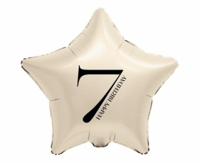 Balon foliowy Gwiazda kremowa cyfra 7 44cm