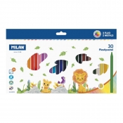 Kredki świecowe Milan Plastipastel, 30 kolorów w kartonowym opakowaniu (022R30)