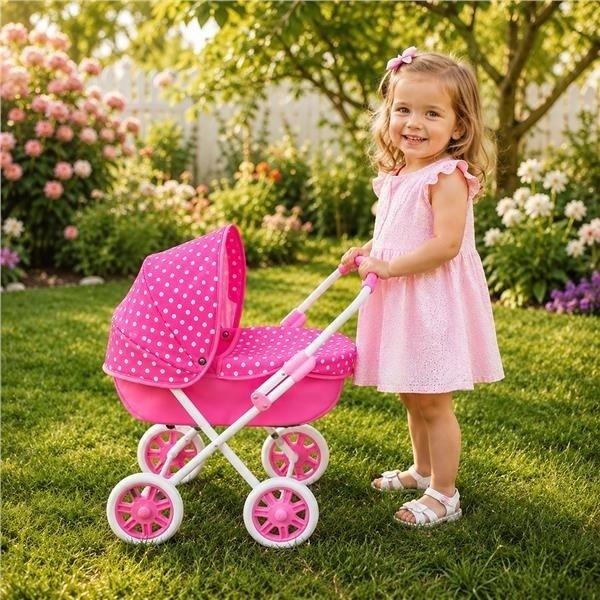Wózek dziecięcy dla lalek New Baby Ania różowy