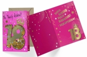 Karnet B6 konfetti KNF-032 Urodziny 18 damskie