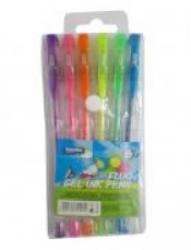 Długopisy żelowe Lambo School fluorescencyjne (L316W6)