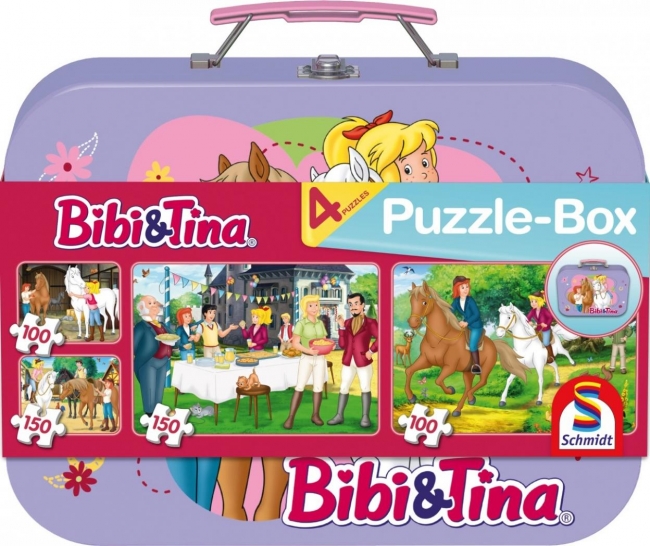 Puzzle 2x100 + 2x150 W walizce - Bibi & Tina