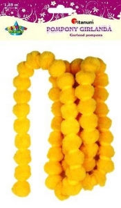 Pompony girlanda 1,25cm żółte DIY16071D