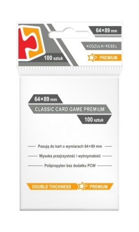 Koszulki na karty Rebel (64x89 mm) "Classic Card Game Premium", 100 sztuk