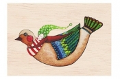 Karnet drewniany C6 + koperta Święta Ptaszek