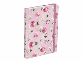 Brulion z gumką Kwiaty 13x18cm 120 kartek linia