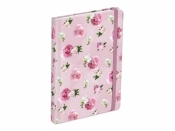 Brulion z gumką Kwiaty 13x18cm 120 kartek linia