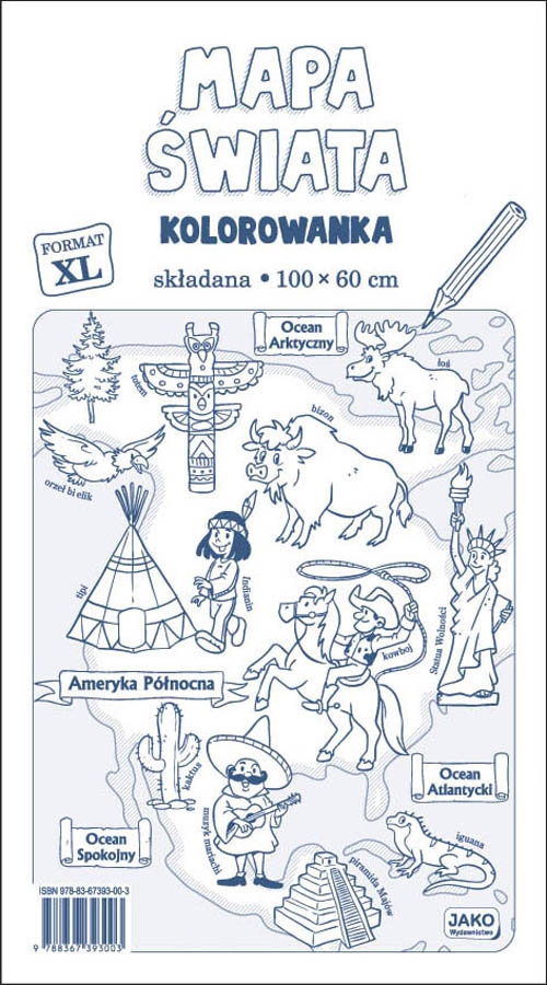 Mapa Świata Kolorowanka XL 2 sztuki