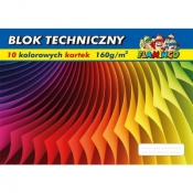 Blok techniczny Flamingo kolorowy A4 10 kartek 170g/m?