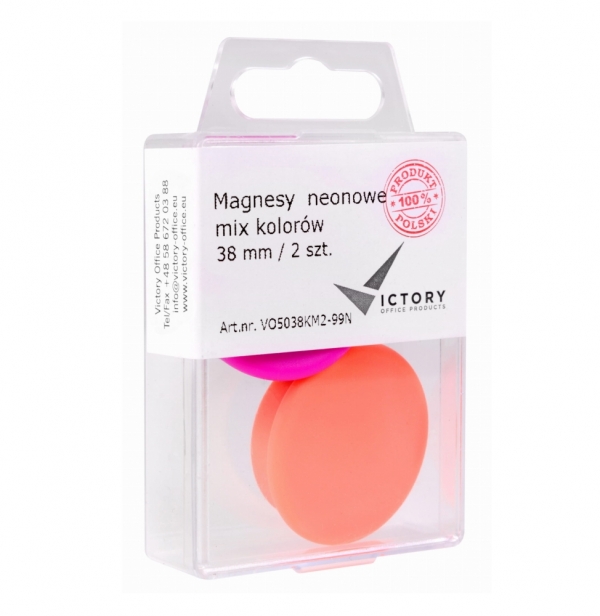 Magnesy neonowe 38mm - 2 szt. (VO5038KM2-99N)