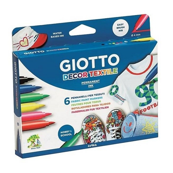 Giotto Flamastry Deco textile, 6 kolorów (494800)