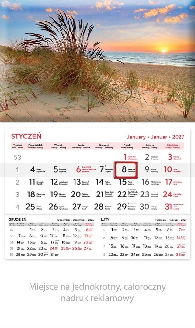 <img src='https://webimage.pl/pics/256/7/d5904844537256.jpg' style='height:440px' /> Kalendarz 2027 rodzinny Plaża