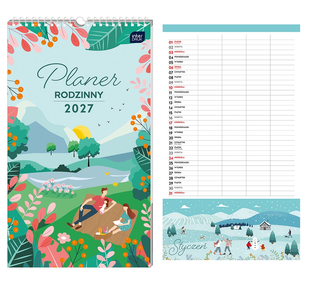 Kalendarz planner rodzinny 25x43cm - Razem