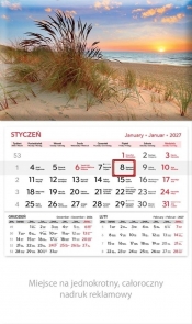 Kalendarz 2027 rodzinny Plaża