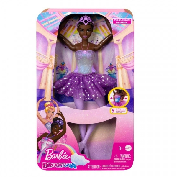 Lalka Barbie Dreamtopia Baletnica Magiczne światełka Brunetka (HLC26)