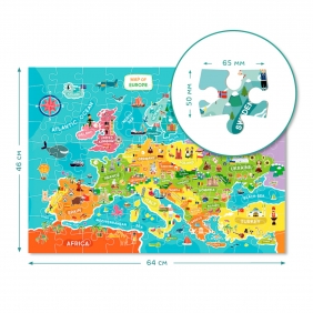 Puzzle - Mapa Europy, 100 el. (DOP300124)