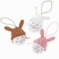 Zawieszki pisanki, zajączki białe pastel 8cm 3szt