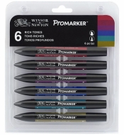 Zestaw pisaków Promarker Winsor & Newton - Rich Tones, 6 kolorów (0290026)
